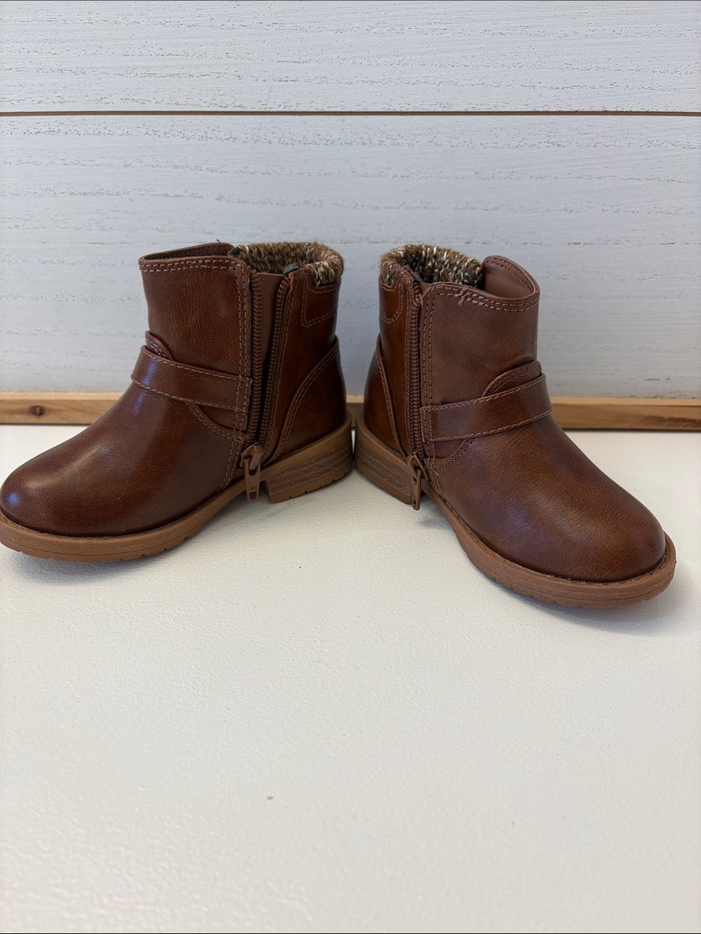 ❤️ PICK 4/$20 wonder nation Brown Faux-Leather Kids Buckle Boots - Picture 3 of 4